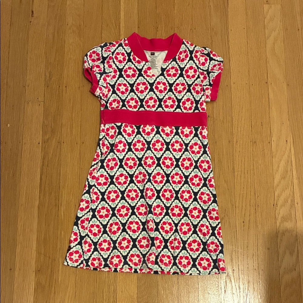 Tea Collection Pink and Blue Floral Dress